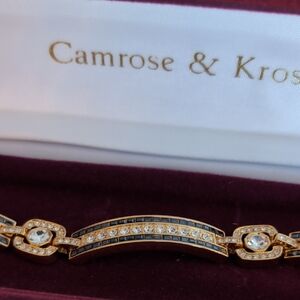 Gold and Silver Women's Bracelet with Crystal Accents